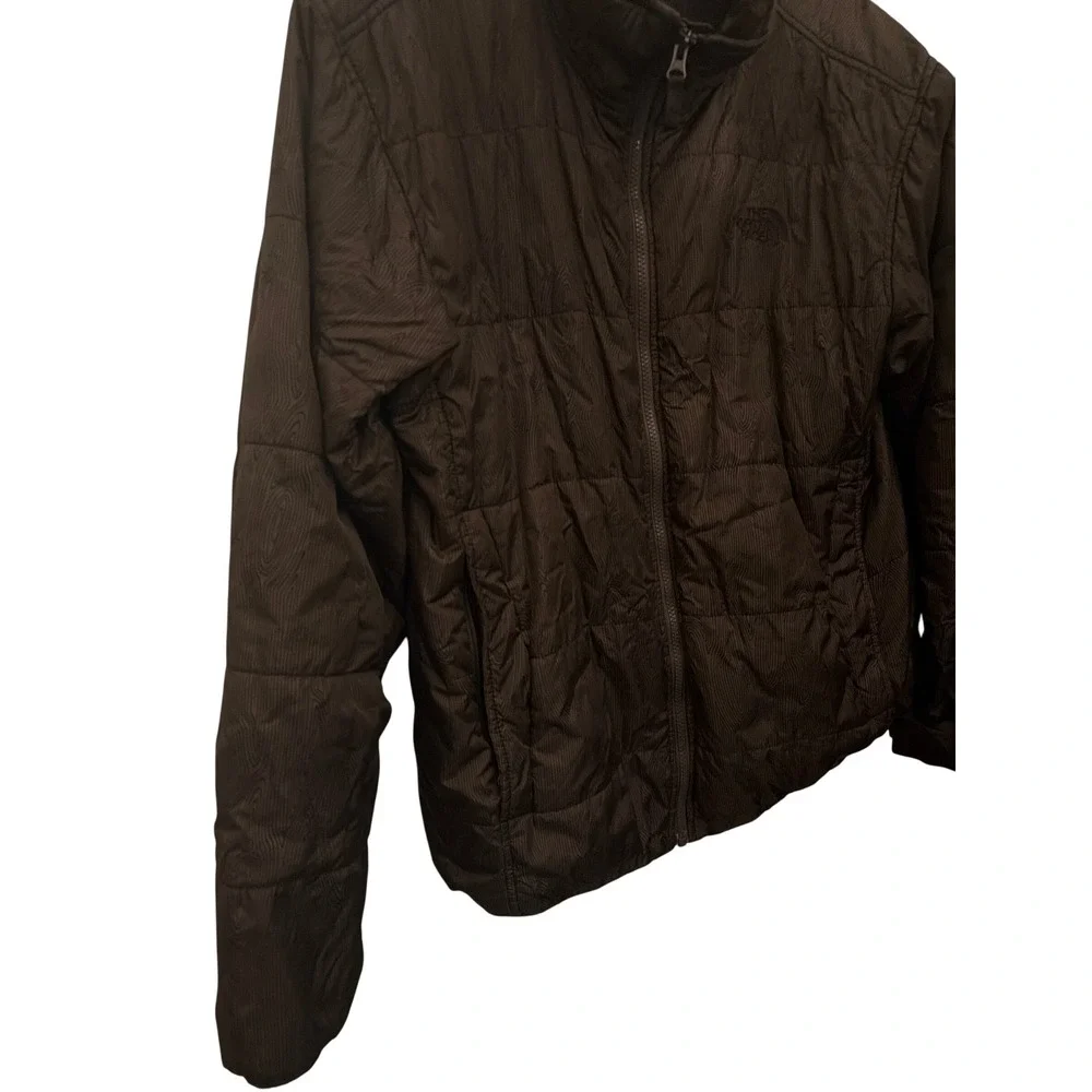 The North Face Jacket Brown Print Puffer Mens Large Full Zip